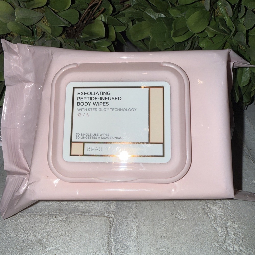 BeautyBio Exfoliating Body Wipes Peptide Infused Luxury Skincare No Rinse‎
